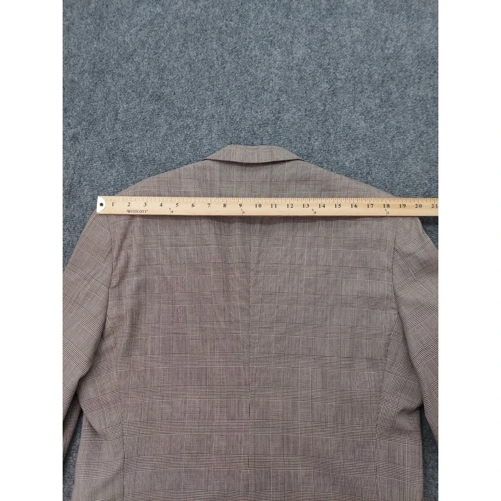 Brooks Brothers Blazer Jacket 44 Regular Brown Plaid Wool Made in Italy 2 Button